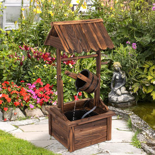 Get Wallpaper Regf001 Kinbor 44 Inch Outdoor Garden Rustic Wood Wishing Well For Android