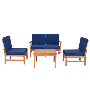 Kinsunny Wd5dk1234 Kinbor 5pcs Acacia Wood Sectional Sofa Set Outdoor Wood Sofa And Table Seating Set With Cushions