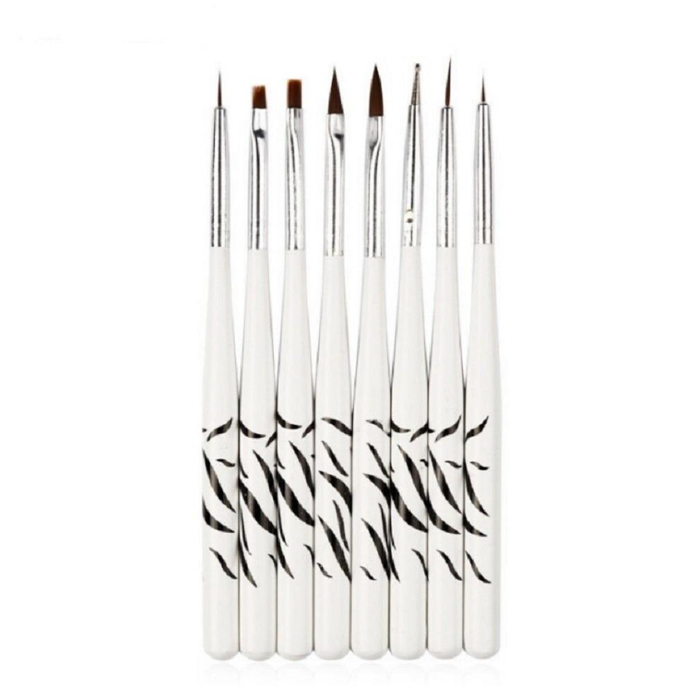 Tika 8Pcs Nail Art Design Brush Acrylic Nail Gel Polish Painting Brush Drawing Pen US