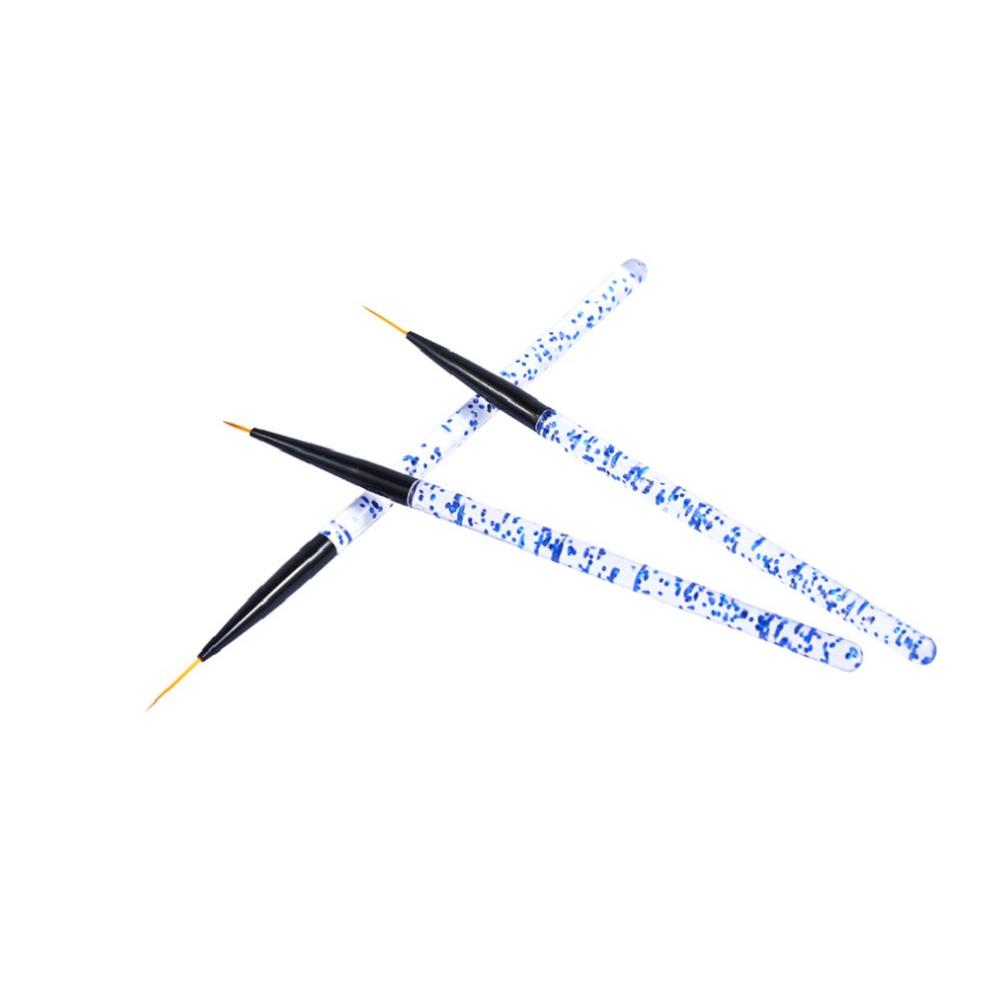 Tika 3PCS Nail Art Pen Dotting Painting Drawing UV Gel Liner Polish Brush Tool Set Blue