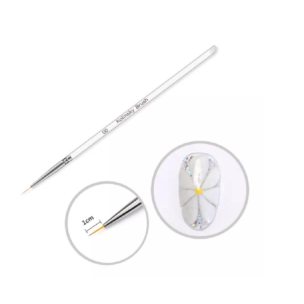 Tika 3PCS Nail Art Pen Dotting Painting Drawing UV Gel Liner Polish Brush Tool Set Clear