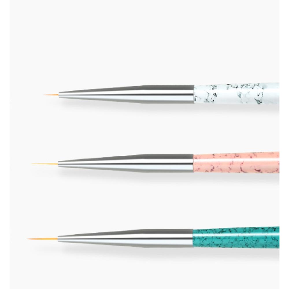 Tika 3PCS Nail Art Pen Dotting Painting Drawing UV Gel Liner Polish Brush Tool Set Mutilcolor
