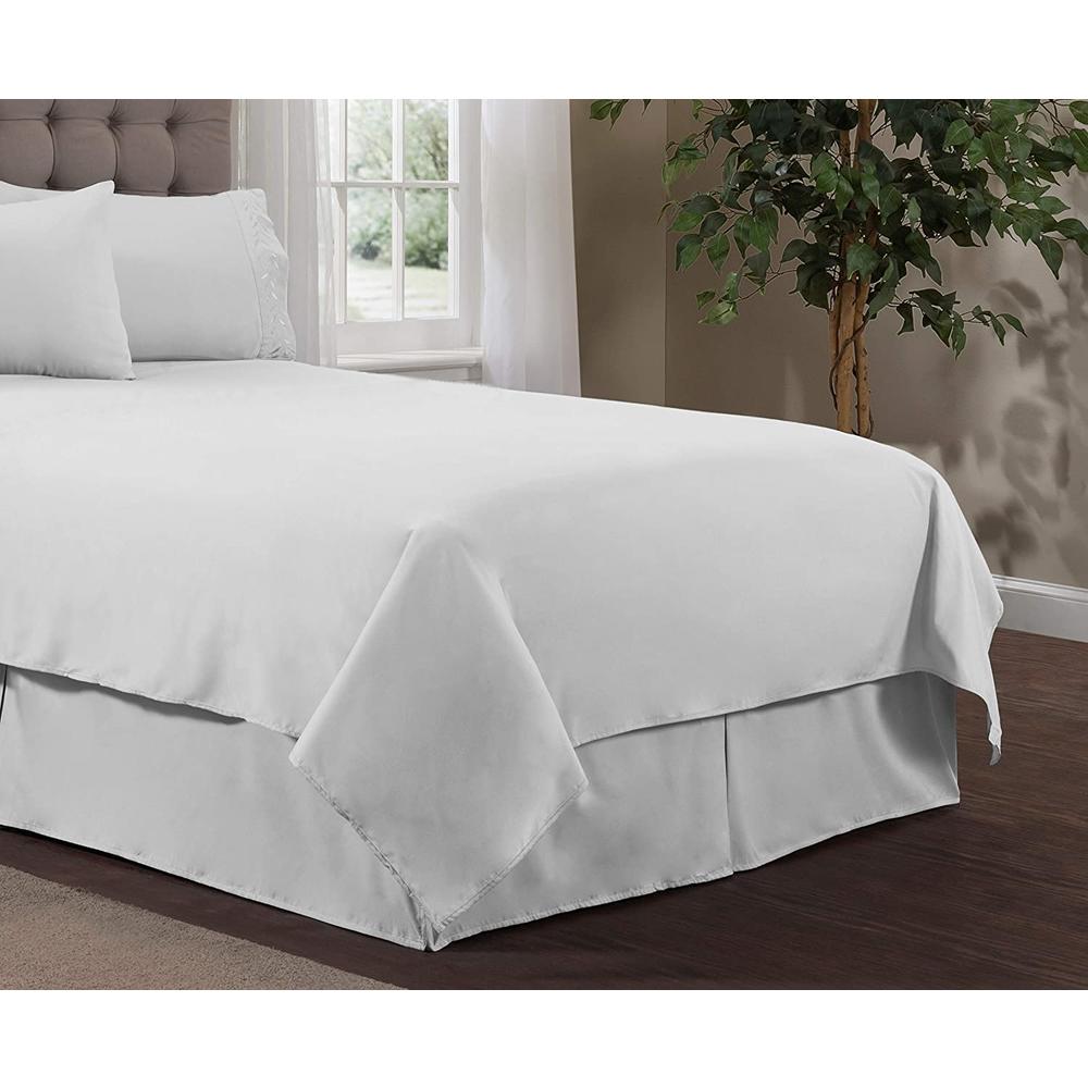 Superity Linen Cotton Flat Sheet White Hypoallergenic and Breathable