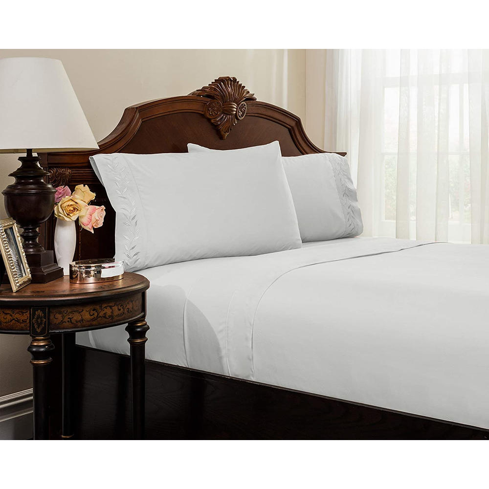 Superity Linen Cotton Flat Sheet White Hypoallergenic and Breathable