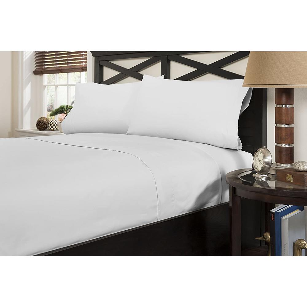 Superity Linen Cotton Flat Sheet White Hypoallergenic and Breathable