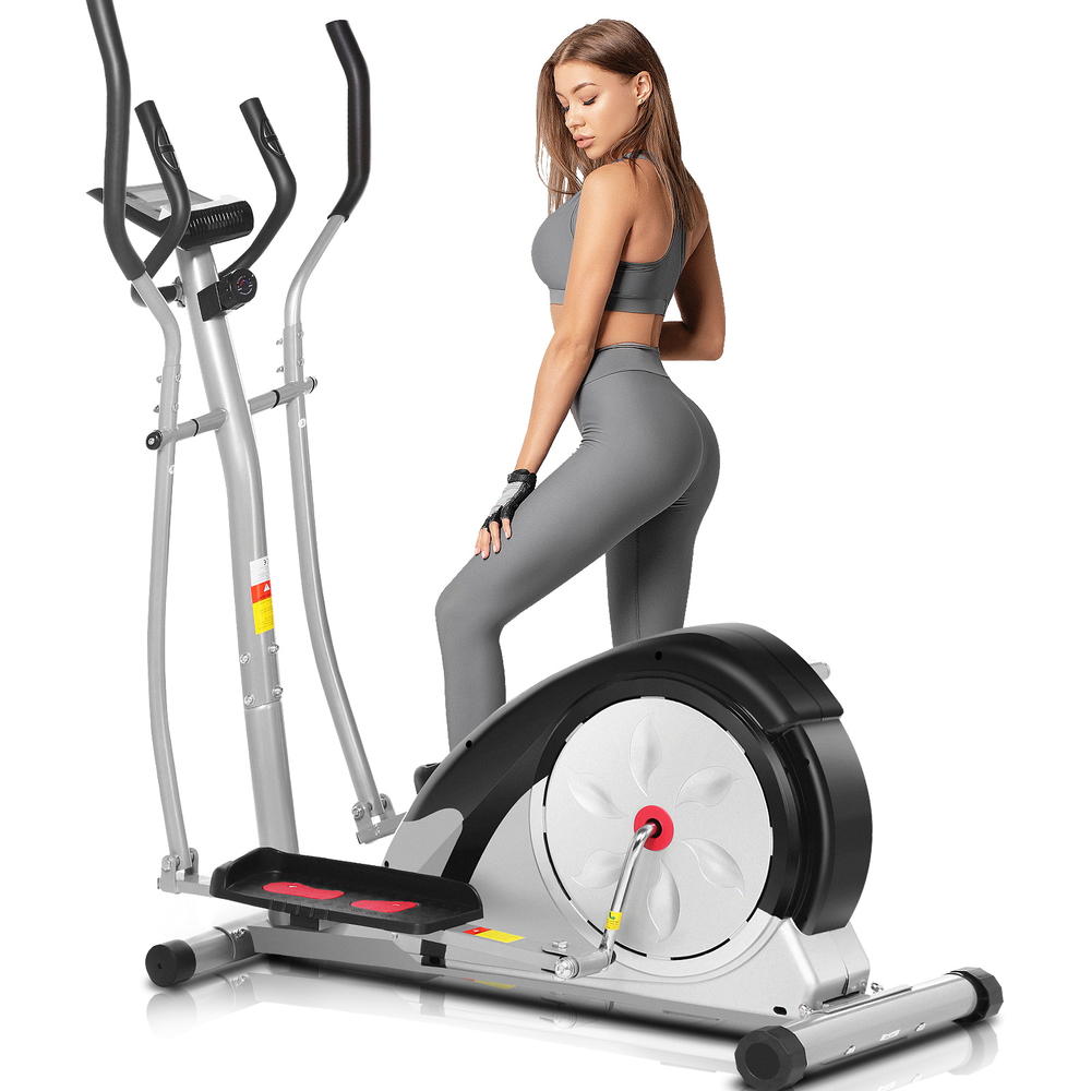 funmily 8 Levels Magnetic Elliptical Machine for Home Use,350LB Weight Limit,with LCD Monitor&Pulse Rate Grips&APP,Smooth Quiet Driven