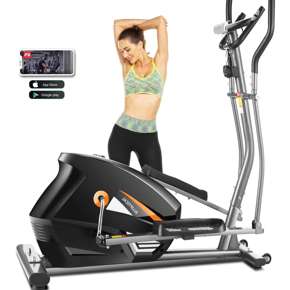funmily Eliptical Exercise Machine,APP Elliptical Cross Trainer for Indoor Workout with 10-Level Resistance&Pulse Sensor,390 LB Capacity