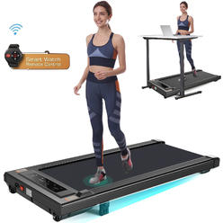 Generic 300LBS Under Desk Treadmill w/Incline,Walking Pad Treadmill w/Remote Control,LED Touch Screen,12 Pre-Programs,Installation-Free
