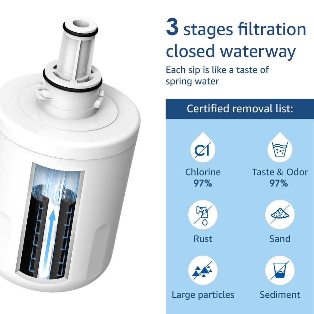 Waterdrop 4 Pack Waterdrop Refrigerator Water Filter Replacement for Samsung Aqua-Pure Plus DA29-00003G, DA29-00003B, DA29-00003A, HAFCU1