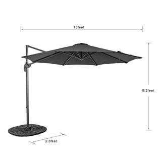 Pu023 Sundale Outdoor 10ft Hanging Roma Offset Umbrella Outdoor Patio Sun Shade Cantilever Crank Canopy