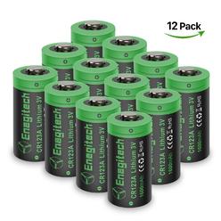 Enegitech 12Pack CR123A 3V 1600mAh Lithium Batteries Non-Rechargeable with PTC Protection