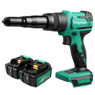 Enegitech Rivet Gun Kit 18v Lithium Ion Automatic Cordless Blind Rivet Tool With 2 Lithium Ion Batteries 3 0ah Real Capacity