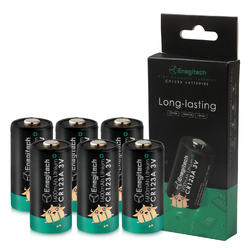 Enegitech Upgraded Enegitech CR123A 3V Lithium Non-Rechargeable Batteries 1600mAh 6 Packs for Ring Security System