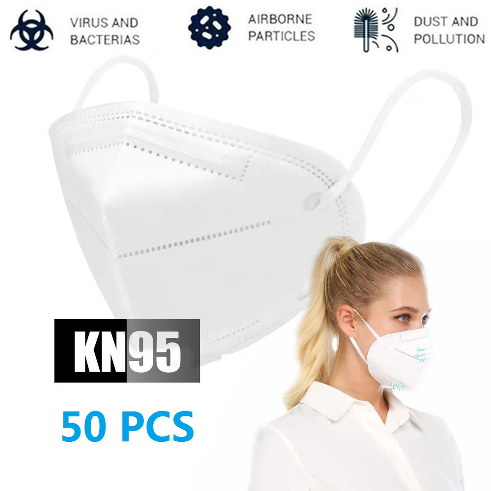 vMart [Bulk]50pcs High Quality  KN95 Face Masks for Personal Health Protection against Virus,Dust, Allergies