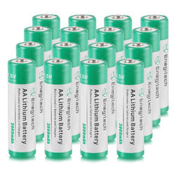 Enegitech AA Lithium Battery, 3000mAh 1.5V Double A Non-Rechargeable for Solar Lights Blink Security Camera System 16 Pack