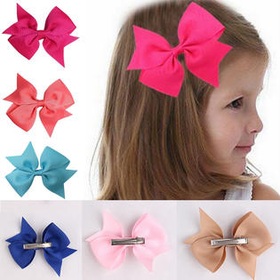 Unique Big Discount 10pcs Mixed Color Clips Girls Ribbon Bow