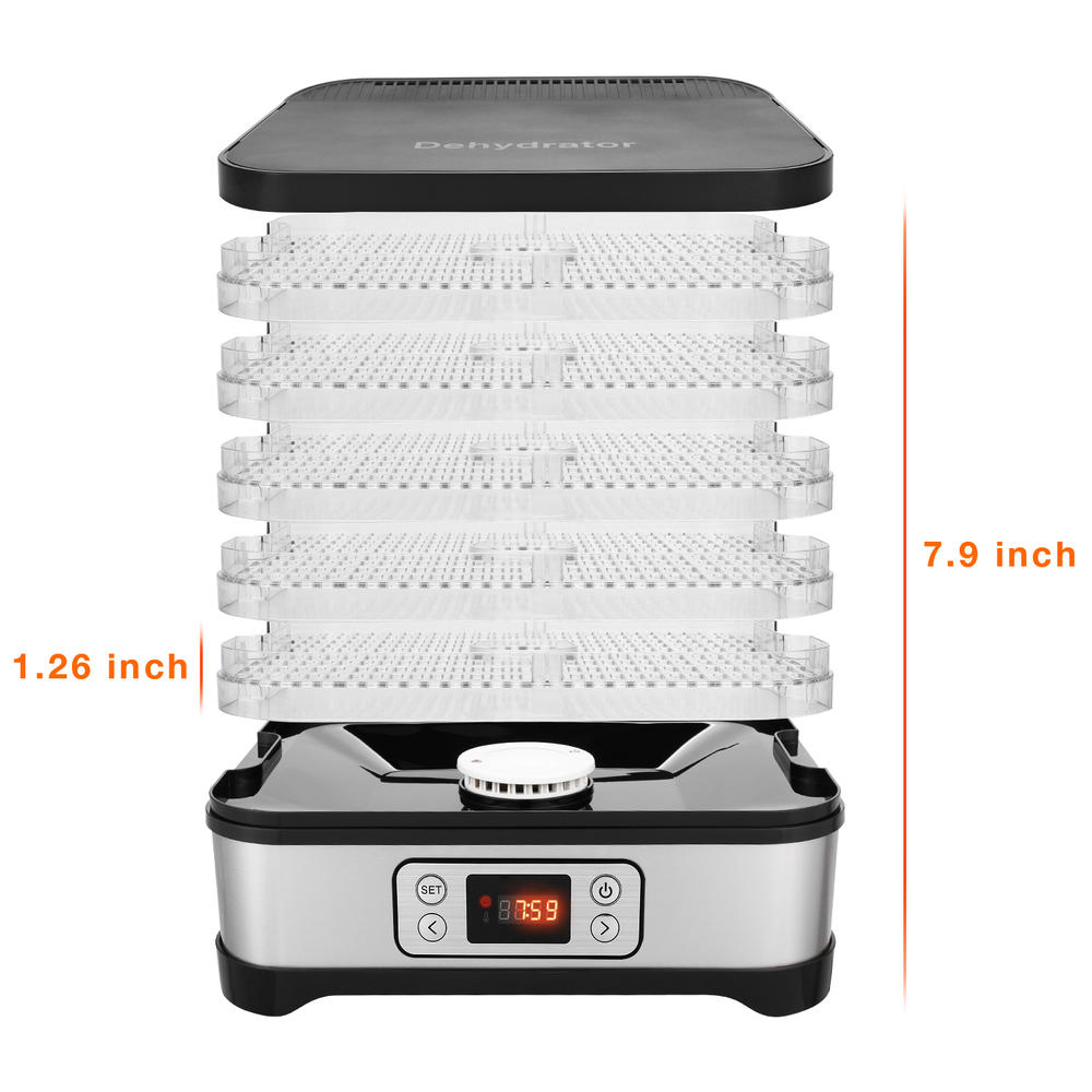 Generic 5 Removable Layers Fast Food Dehydrator Machine jerky maker with Timer,LED Display Screen for Meat or Beef Fruit Vegetable Dryer