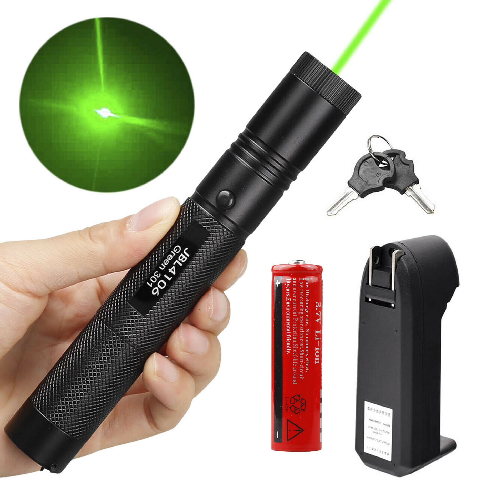 18650 battery Dual Charger 5mw 532nm Green Laser Pointer Lazer Pen Beam