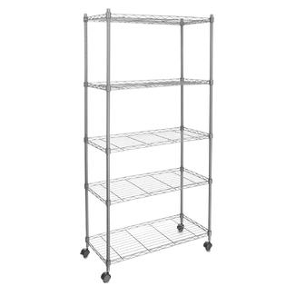 BESTONE Stable Classic Shelves 5 Shelf Wire Shelving Rack Shelves with