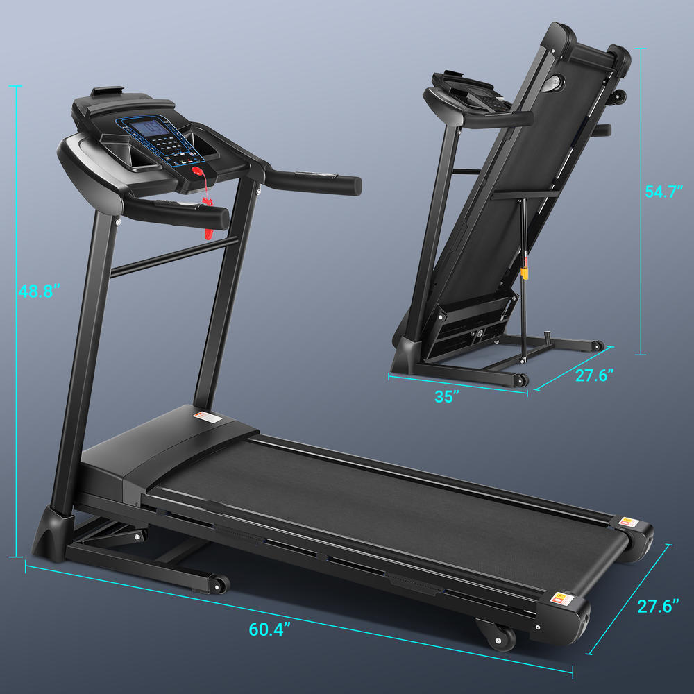 Generic 3.25HP Folding Treadmill with 15% Auto Incline&APP& Bluetooth Audio Speakers,Ultra-Quiet Electric Running Machine 300LB Capacity