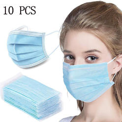 MaxOffer 10 pcs 3 plyu Unisex Medical Sugical Mask Disposable Earloops Mouth Mask Dust-proof Mouth Mask Face Protection Mask