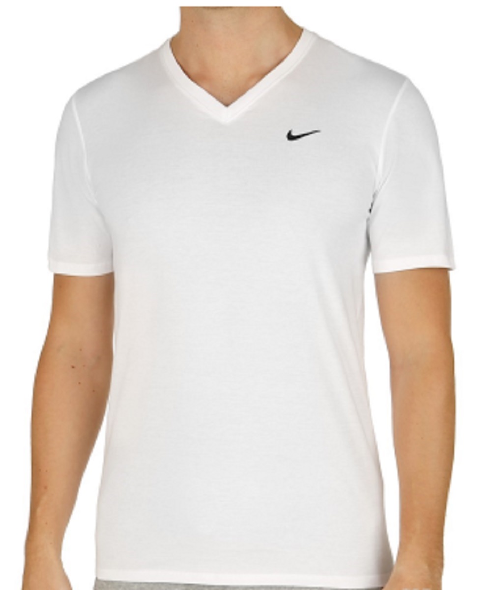 Nike VNeck Embroidered Swoosh TShirt, Men's Tshirt
