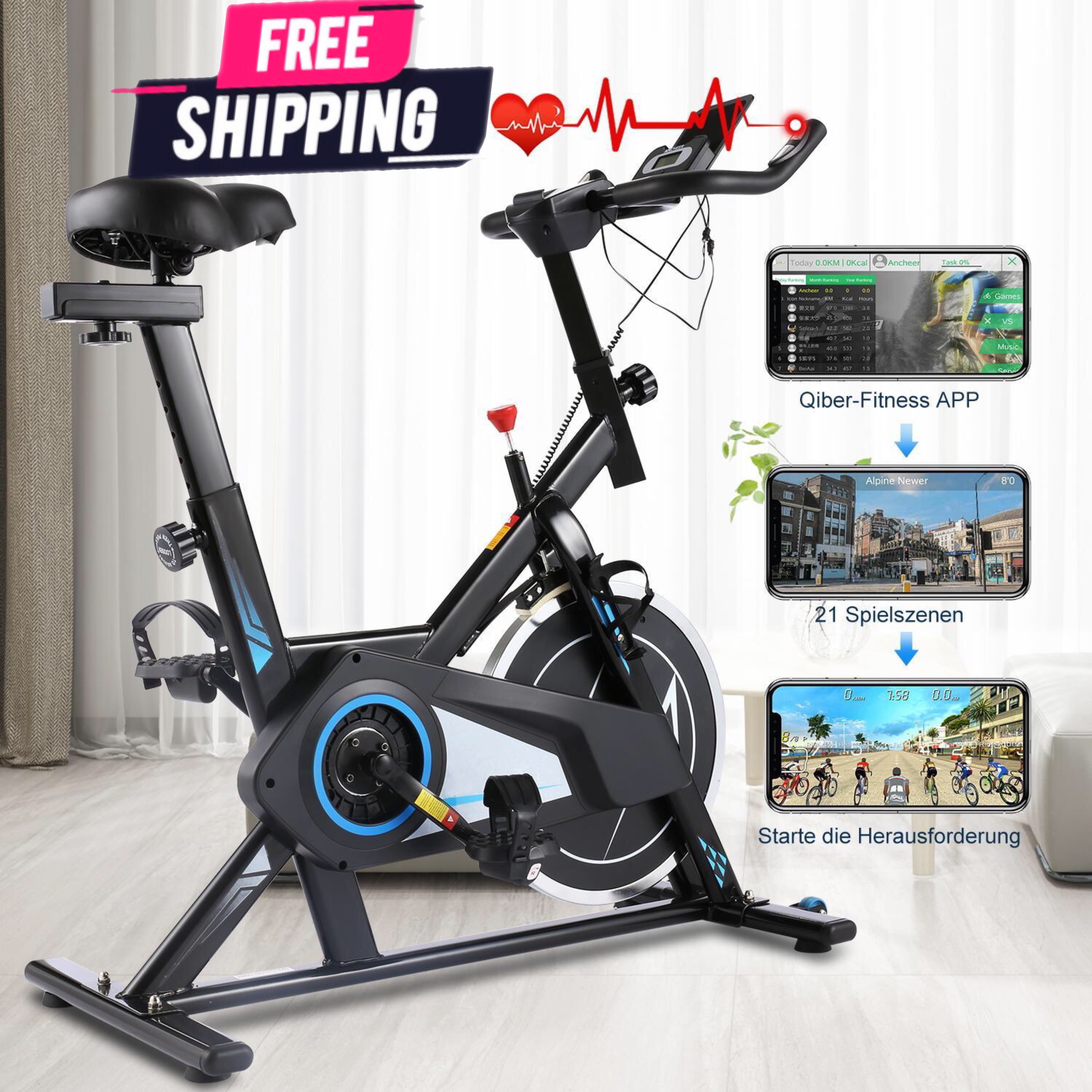 goplus exercise bike cycle trainer indoor workout cardio fitness bicycle stationary