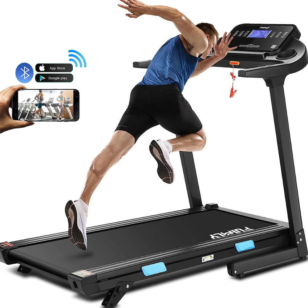 Ancheer 18" Wide Folding Treadmill 300LBS Capacity,3.25HP Electric Treadmill w/ 3-Level Incline&36 Pre-Programs&LCD Display&App Control