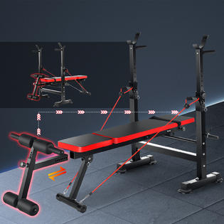 Dreamer 600lbs 6 in 1 Adjustable Olympic Multifunctional Weight Bench Set with Leg Developer Preacher Curl Rack Barbell Rack Pull Rope