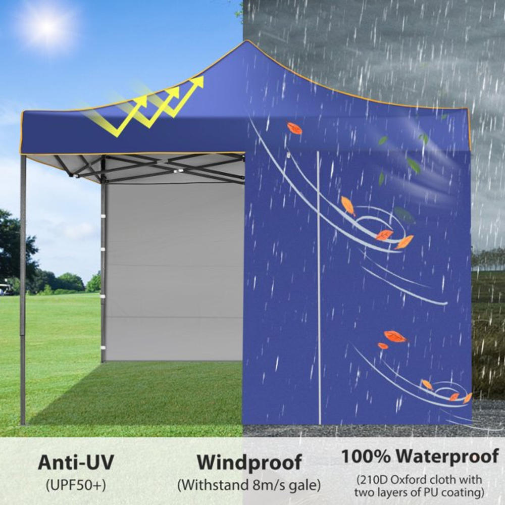 Dreamer 10'x10' Pop up Canopy Anti-UV Waterproof Outdoor Instant Gazebo Party Wedding Backyard Tent Shade Shelter with Sidewalls&Windows