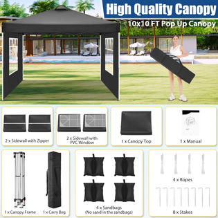 Dreamer llfwq518 10'x10' Pop Up Canopy w/Top Vent