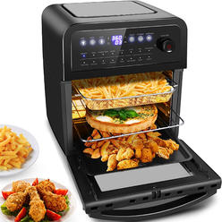 Nictemaw 16-in-1 Air Fryer Oven,13QT Toaster Oven Air Fryer Combo,Digital LED Touch Screen,6-Slice Toast,5 Dishwasher Safe Accessories