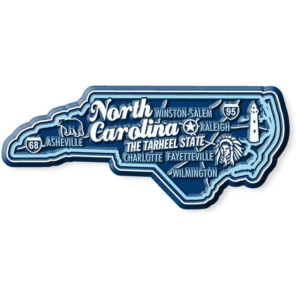 Saddle Mountain Souvenir North Carolina the Tarheel State Premium Map Fridge Magnet