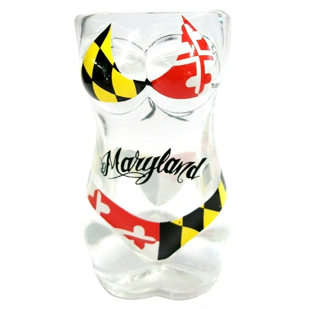 Saddle Mountain Souvenir Full Body Maryland Flag Bikini Shot Glass
