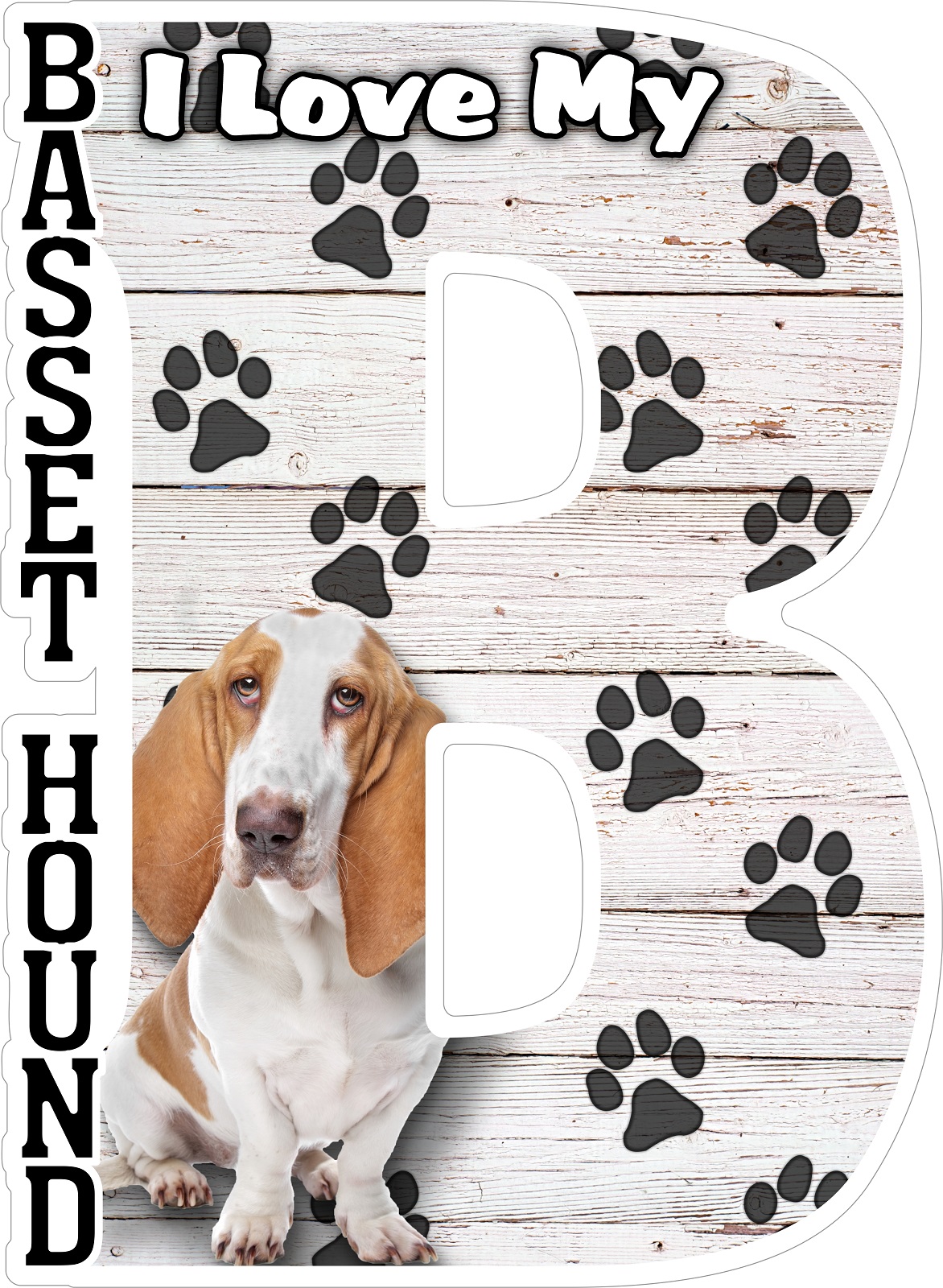 I LOVE MY DOG FRIGO MAGNET-Bassett hound