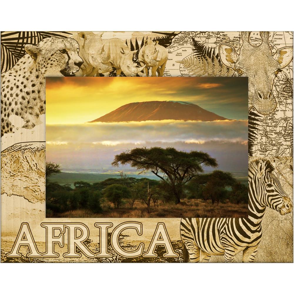 Saddle Mountain Souvenir Africa Laser Engraved Wood Picture Frame (3 x 5)