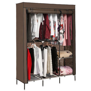 7colo Portable Wardrobe Closet Storage Organizer Clothes Rack With Shelves