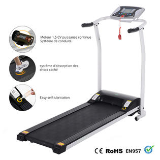 Folding Treadmill Electric Motorized Power Walking Jogging Running Exercise Fitness Machine Trainer Equipment for Home Gym Office Space Saver Easy Assembly