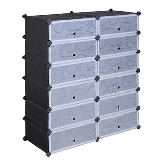 The Best 12 Cube Shoe Rack Diy Plastic Storage Organizer Modular Closet Cabinet With Doors