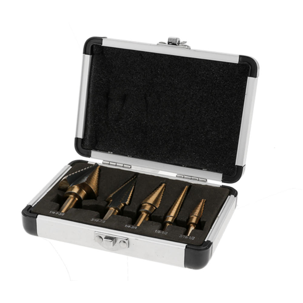 Vivi 5pcs Drill Bit Set 50 Sizes HSS COBALT Multiple Hole Step Drill Bit Set Accessory Kit