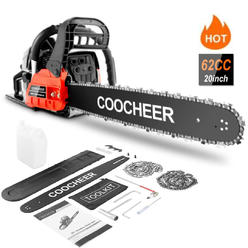 COOCHEER 62cc 20" Gas-Power Chainsaw,2-Stroke 3.5HP Handheld Gasoline Chainsaw Tool Set for Tree Cutting&Garden Tidying(Upgraded Version)