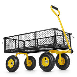 SEJOV Garden Cart Yard Dump Cart w/Sturdy Steel Frame&10" Pneumatic Tires,Heavy Duty Utility Cart for Outdoor, 660Lbs Weight Capacity