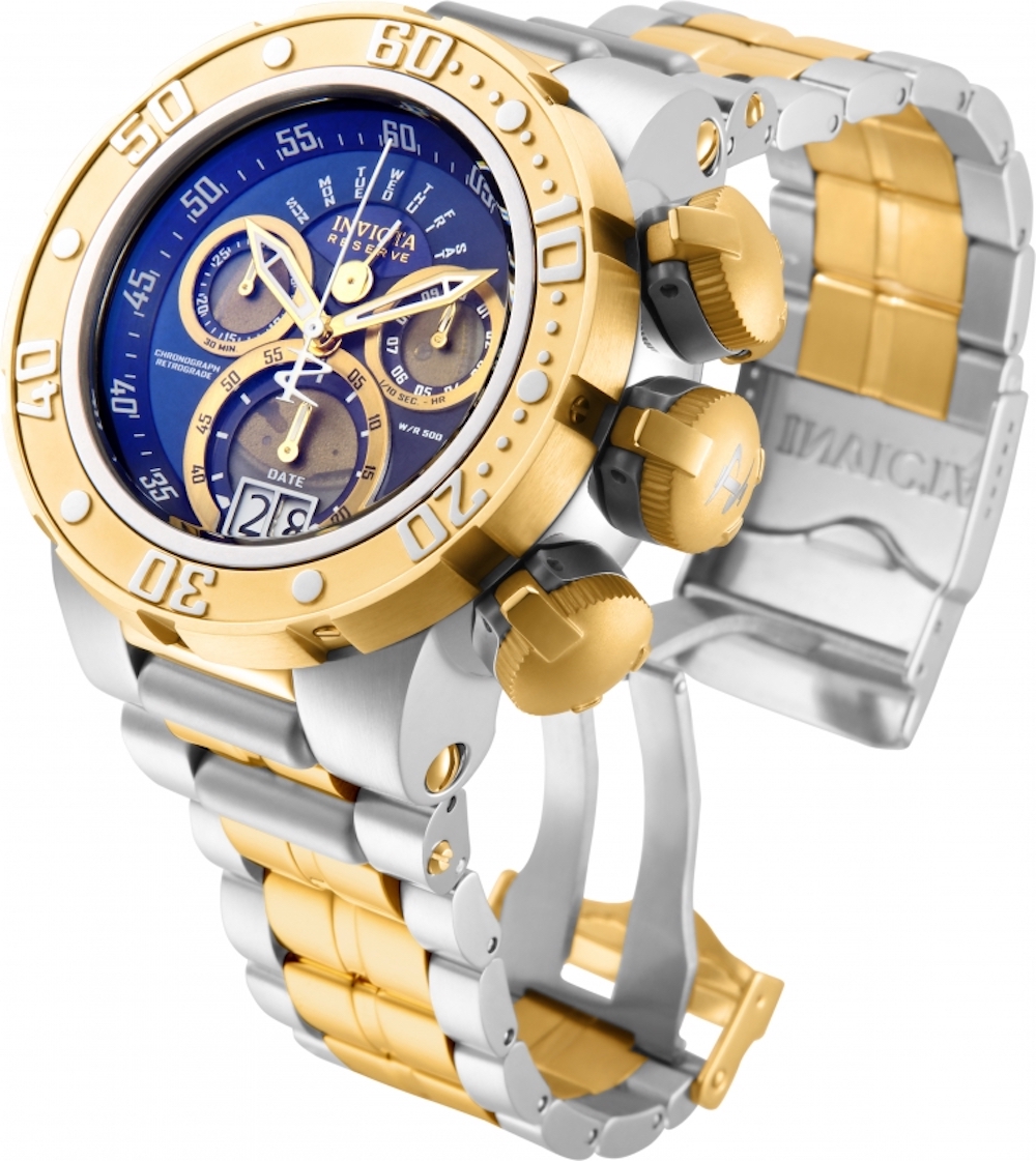 Invicta Men's 'Reserve' Quartz Silver and Gold and Stainless Steel 