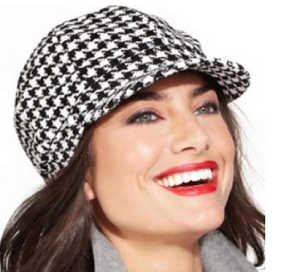 Houndstooth cabbie hat clearance