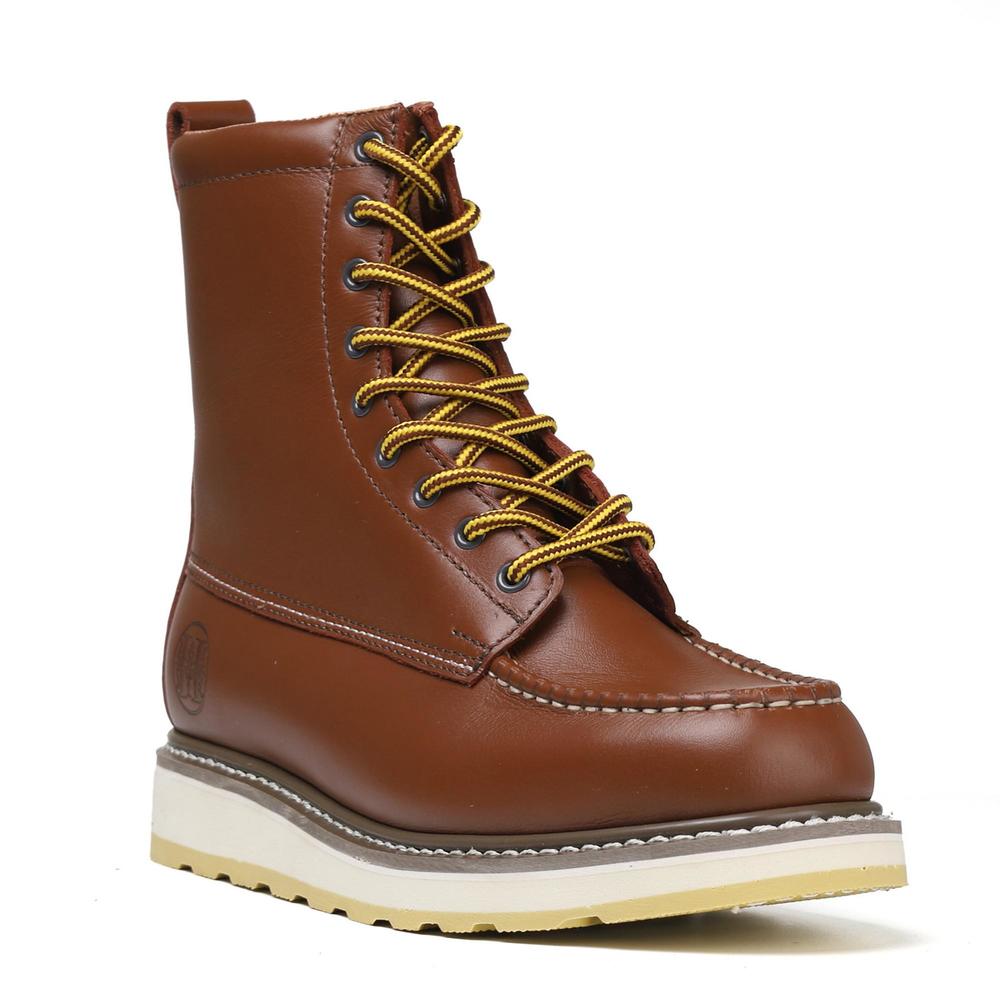 Hardgo Men's 8 Inch Leather Slip Resistant Durability Soft Toe Water
