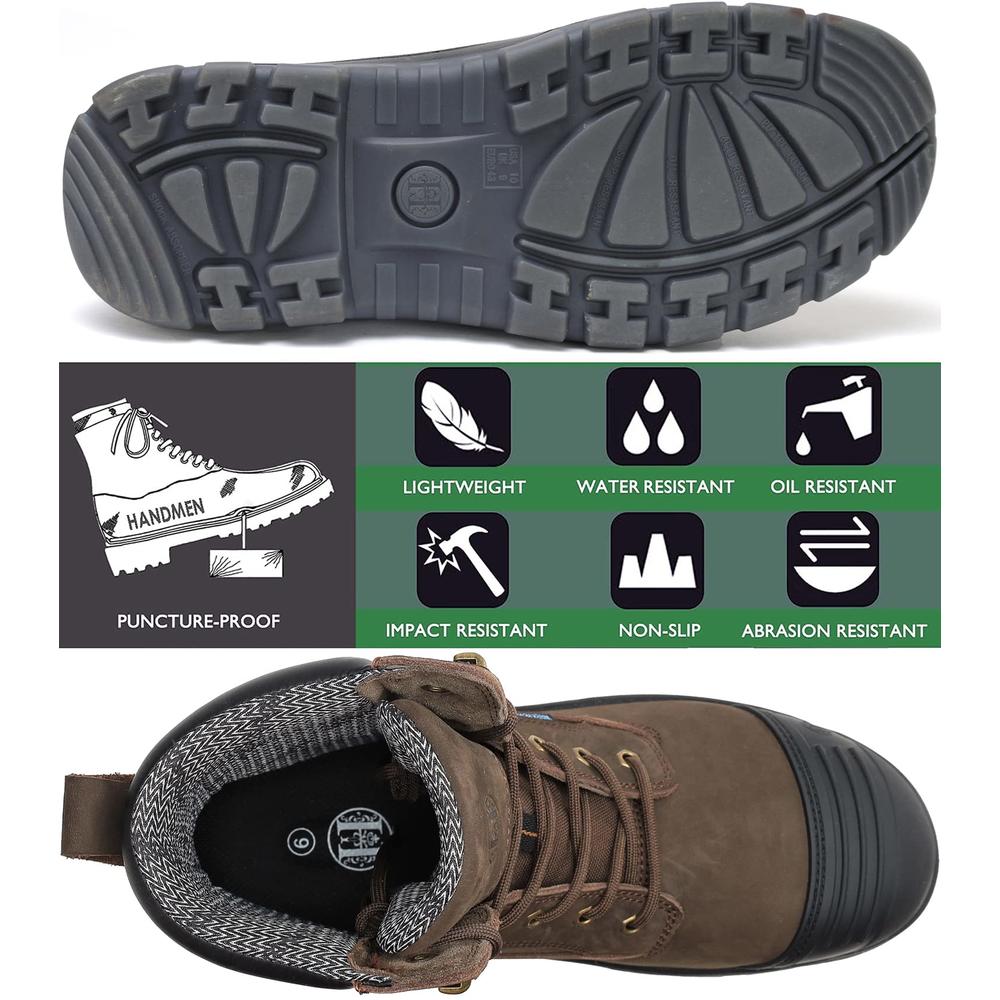 Hardgo Work Boots for Men, 6" Composite Toe Waterproof Mens Work Boots
