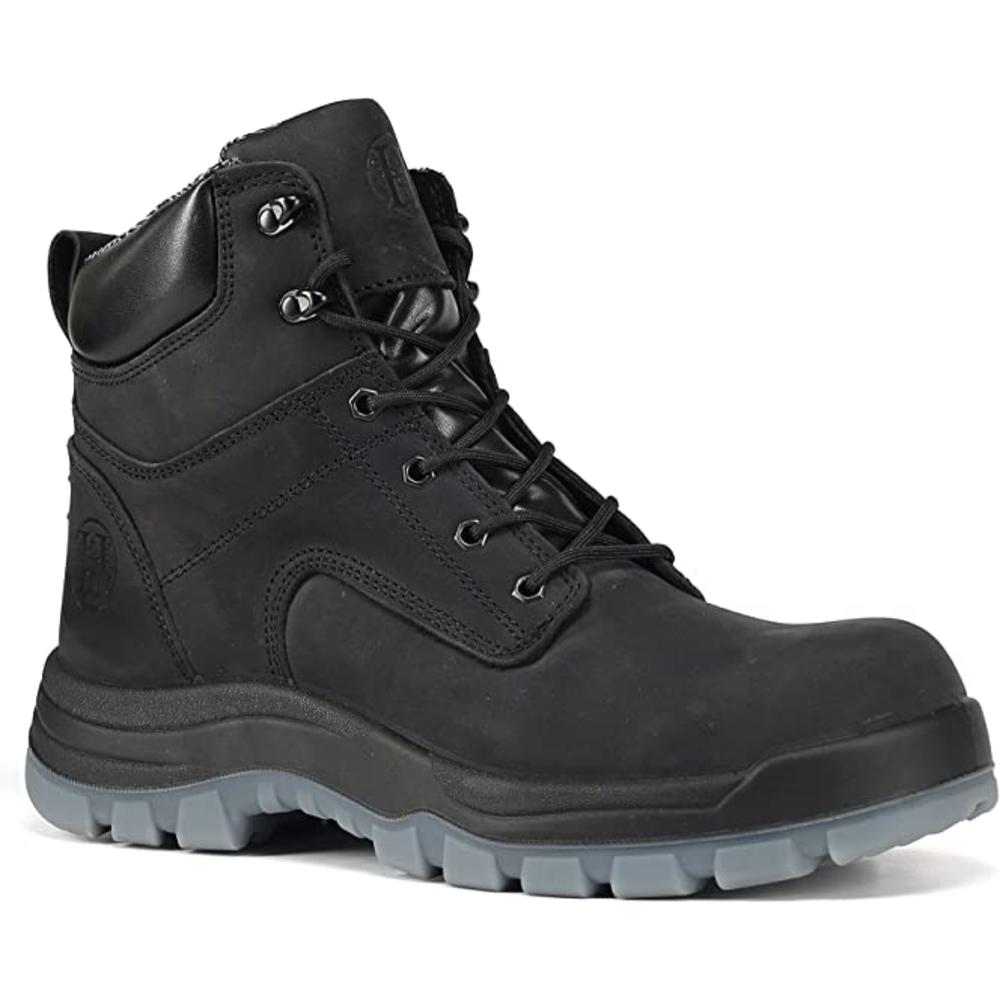 HandPoint Mens 6 inch Soft Toe Slip Resistant Waterproof Anti-puncture Work Boots 80N01(Black)
