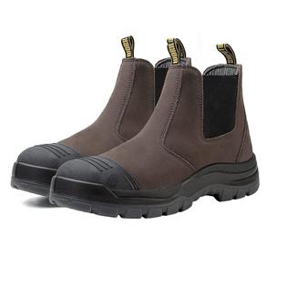 Black Non Slip Slip On Womens Work Boots Hardgo COF822 Steel Toe