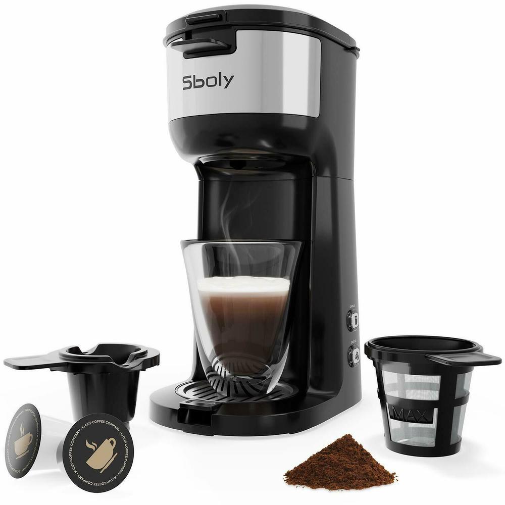 Sboly Single Service Coffee Maker K-Cup Brewer Pod & Ground Percolators