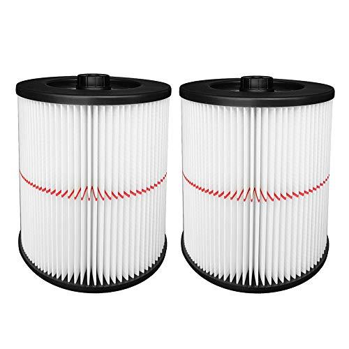 FactoryOutlet 2 Pack Cartridge Filter for Shop Vac Craftsman 17816 9-17816 Wet/Dry Air Filter Replacement Part fit 5 Gallon & Larger Vacuum